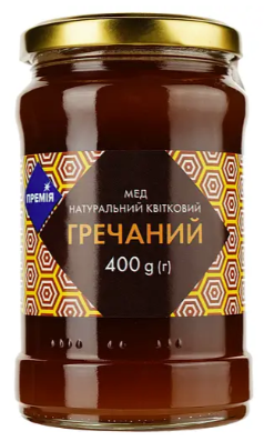 Мед Премія Гречаний, натуральний, квітковий, 400 г